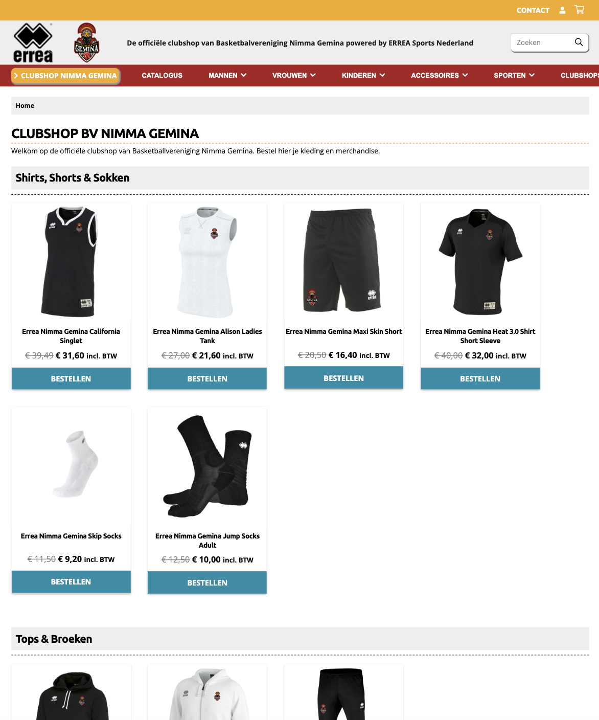 Errea Nimma Gemina clubshop